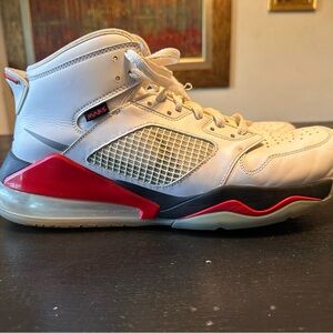 Air Jordan Mars 270 White and Red Athletic Shoes